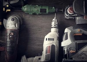 Collection of hand held power tools
