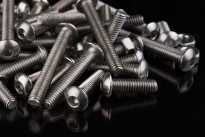 Fasteners on a black backdrop