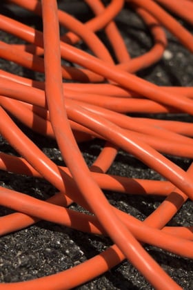 Tangled Orange Extension Cords