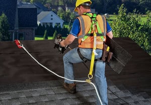 Roofer using a Werner Lifeline cable